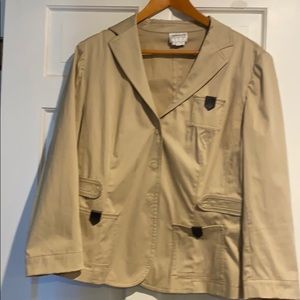 Armani safari jacket - pit to pit measurement is 21.5 inches. Waist 20”flat